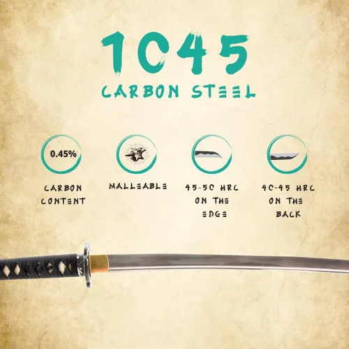 Miniatura 3 de Handmade Sword – Espada Samurai Katana, práctica, forjada a mano, acero al carbono 1045, templada al calor / arcilla, enredadera completa, afilada