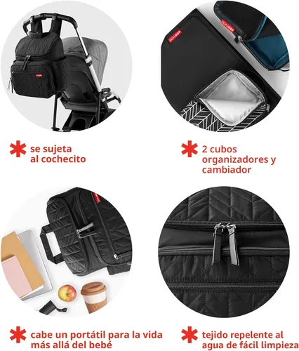 Miniatura 3 de Skip Hop Mochila Bolsa de Pañales: Forma, Bolsa de viaje multifuncional para bebé con cambiador y accesorio para cochecito, Salvia