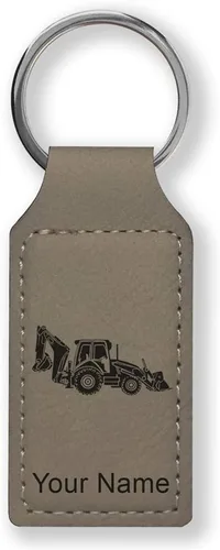 Miniatura 21 de LaserGram Llavero rectangular, retroexcavadora, grabado personalizado incluido
