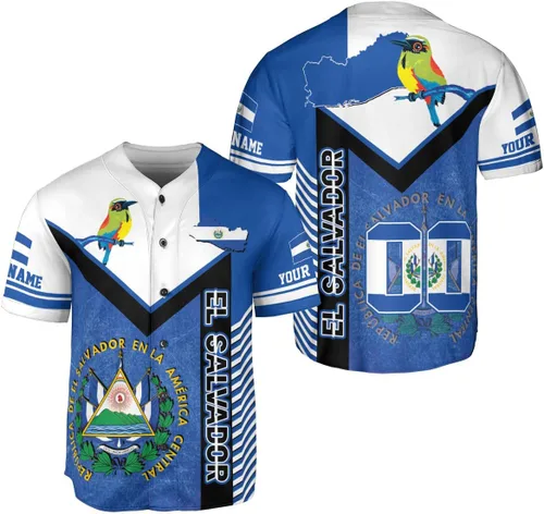 Miniatura 14 de Camiseta de béisbol de El Salvador personalizada,Camiseta personalizada con la bandera salvadoreña,Orgulloso Jersey Salvadoreña,Jersey del orgullo