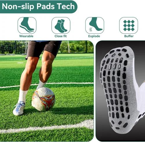 Miniatura 3 de 246 Pairs Men's Soccer Socks Grip Pads Non Slip Football Baseball Soccer Socks for Men Women