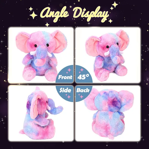 Miniatura 3 de Hopearl Elefante de Peluche LED con Iluminación Colorida Animal de Peluche Elephish Flexible Luces Nocturnas que Brillan en la Oscuridad Cumpleaños