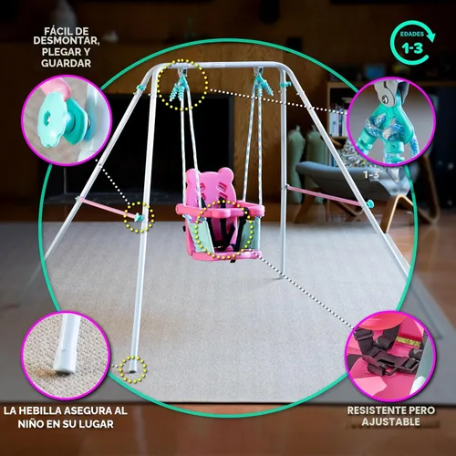 Miniatura 2 de Sportspower FNS-003 My 1st Toddler Swing: juego de columpio para bebé de alta resistencia para interiores y exteriores con arnés de seguridad