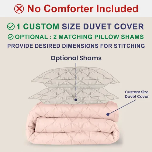 Miniatura 79 de Kotton Culture 1 Pc Twin/Twin XL Size Pinch Pleated - Pintuck Duvet Cover Only - 100% Egyptian Cotton Sateen -1000 TC Luxury Comforter Cover-Zipper