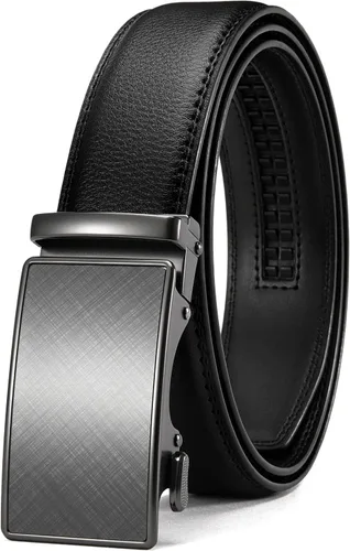 Miniatura 25 de CHAOREN - Cinturón para hombre - Cinturón de trinquete de cuero de 1 3/8 pulgadas para pantalones de vestir - Cinturón micro ajustable que se adapta