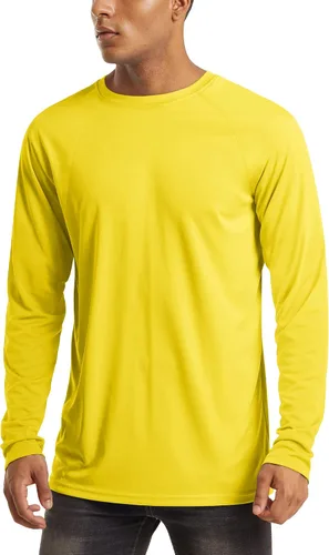 MAGCOMSEN Camisas de manga larga para hombre, protección solar UPF 50+, camisetas atléticas para senderismo, correr, entrenamiento, protección