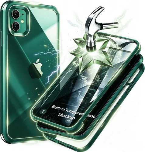 Miniatura 24 de Funda para iPhone 11 con protector de pantalla [vidrio templado 9H integrado], protección de cuerpo completo 360 de doble capa protectora
