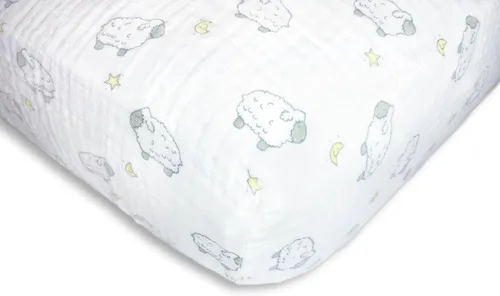 Miniatura 14 de SwaddleDesigns Sábana bajera ajustable de muselina de algodón más suave para bebé niño y niña, azul pastel Ahoy!