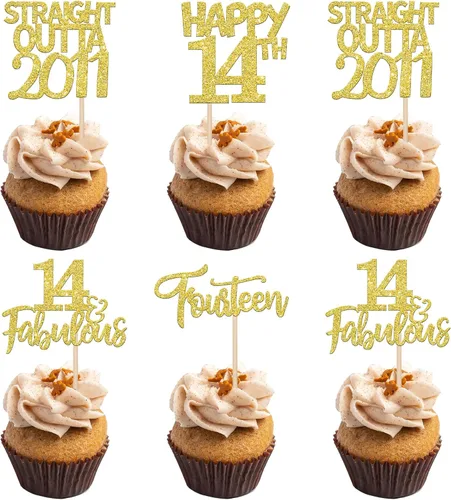 Miniatura 19 de Paquete de 24 adornos para cupcakes Straight Outta 2012 Happy 13th Birthday Thireen Awesome Since 2012, 13 fabulosas decoraciones para tartas