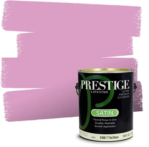 Miniatura 53 de Prestige Paints E100-T-SW6591 Pintura exterior e imprimación en uno, 1 galón, plano, combinación comparable de Sherwin Williams Amaryllis, 1 galón