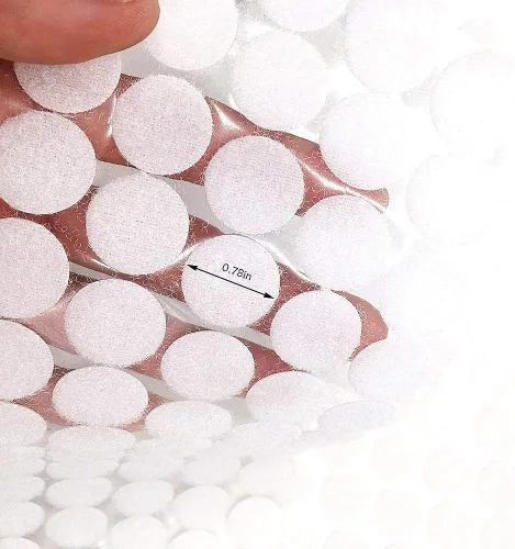 Miniatura 4 de Puntos autoadhesivos, 1700 unidades (850 pares) de 0.59 pulgadas de diámetro, monedas de nailon con gancho trasero adhesivo, tiras de bucle de 0.591