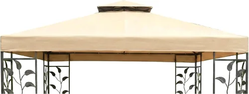 Miniatura 8 de Garden Winds Toldo de repuesto duradero 350 compatible con modelos de cenador Aldi Leaf de 10 x 10 pies 7884-15, 7884 (2015-2016), color beige