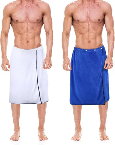Miniatura 12 de kilofly 2 toallas de baño ajustables para hombre con cierre a presión, 26 x 54 pulgadas