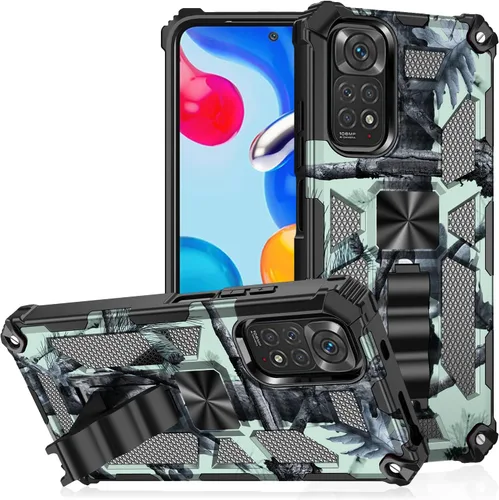 Miniatura 7 de Funda para Redmi Note 11S, funda para Redmi Note 11 4G, funda de camuflaje militar con protección de grado militar, probada contra caídas y cubierta