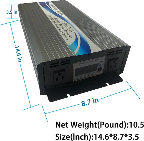 Miniatura 3 de Inversor de corriente de onda sinusoidal pura de 3000 W fuera de la red, 48 V CC a 110 V 120 V CA con pantalla LCD para autocaravana, camping
