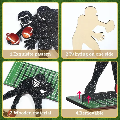Miniatura 3 de Geetery 6 piezas de decoración Derby de caballos, centros de mesa de carreras de caballos, decoración de bandeja escalonada Derby de madera, juego