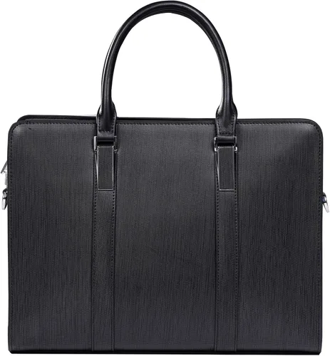 Miniatura 7 de Maletines de cuero genuino para hombres bolsa de ordenador portátil con cerradura 14 pulgadas Business Messenger Bag