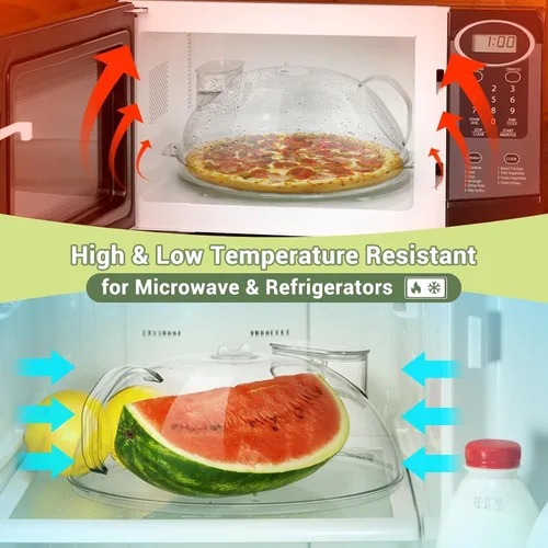 Miniatura 2 de Cubierta para salpicaduras de microondas con vaporizador de agua, protege contra las salpicaduras de alimentos, tapa para servir platos, tazones