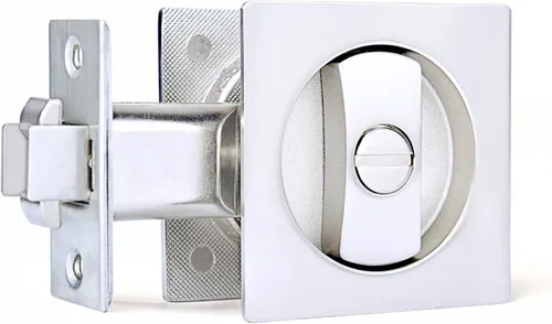 Dontay Cerradura de Privacidad para Puerta Corredera de Bolsillo, Manijas Empotradas, Distancia al Borde de 2-3/8", Pestillo (Dormitorio/Baño),