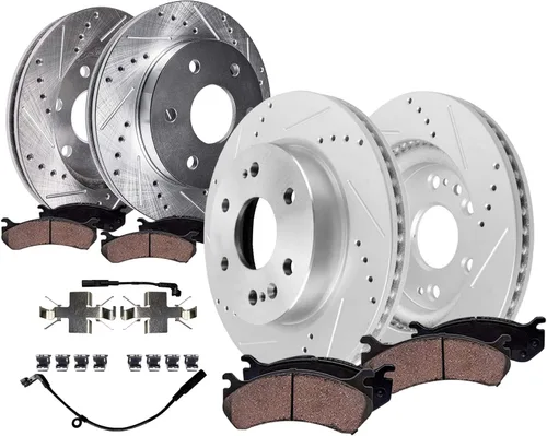Miniatura 34 de Detroit Axle - Kit de frenos delanteros para Toyota 2007-2016 Tundra, 2008-2016 Sequoia, Pastillas de freno cerámicos para pinza de freno de disco