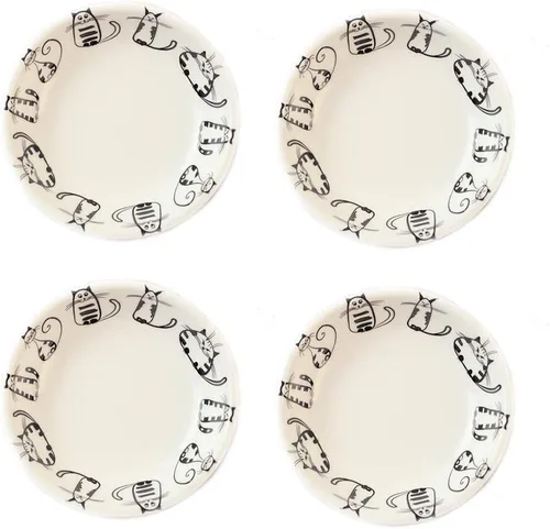 Plato de cerámica para salsas laterales de gato, plato de condimentos para sushi y soja, platos para servir galletas, soporte pequeño de porcelana