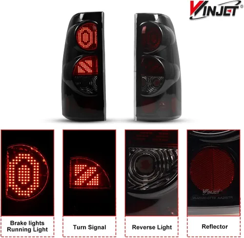 Miniatura 4 de Winjet Luces traseras LED aptas para Chevrolet Silverado 1999-2006 y 1999-2003 GMC Sierra montaje de luz trasera con luz LED intermitente/luz