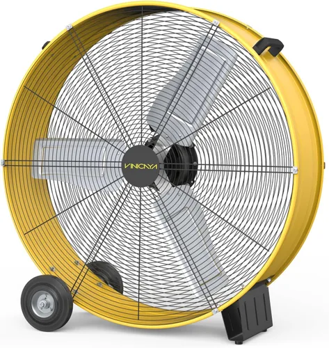 Miniatura 9 de VINICAYA 30 Inch High Velocity Floor Fan, 3-Speed Heavy Duty Industrial Drum Fan for Warehouses, Workshops, Factories and Basements, 2 Pack