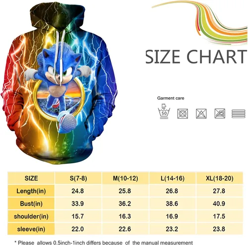 Miniatura 7 de efhnlna Boys and Girls 3D Printed Fashion Pullover Sweatshirt Youth Cartoon Novelty Hoodie Sports Tops
