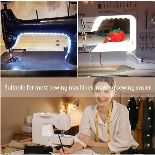Miniatura 5 de Tira de luz para máquina de coser, tira de luz LED adhesiva de 11.8 pulgadas, tira de luz decorativa regulable de varios niveles, lámpara de costura