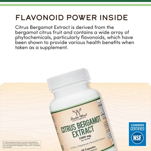 Miniatura 4 de Suplemento de Bergamota Cítrico, 1000mg, 60 Cápsulas - Apoya niveles saludables de colesterol y triglicéridos - Dosis de 1,000mg