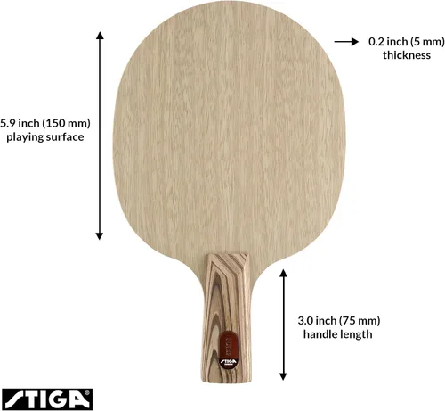 Miniatura 2 de Stiga Cuchilla de tenis de mesa pura, hoja de madera redonda para jugadores ofensivos avanzados experimentados, aprobados por competencia