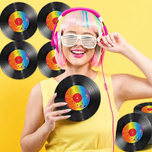 Miniatura 4 de 100 servilletas temáticas de vinilo con temática de los años 50, decoraciones para fiestas temáticas de los años 50, suministros de fiesta