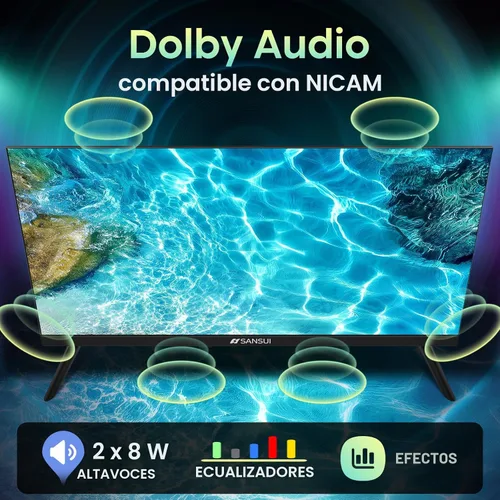 Miniatura 4 de SANSUI 24 pulgadas 768P DLED Smart WebOS TV Televisión pequeña con Chromecast incorporado WebOS hub compatible con HomeKit Compatible