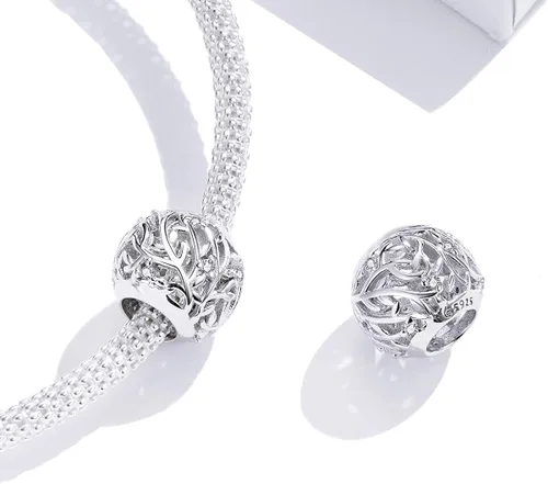 Miniatura 2 de BISAER Dijes de plata de ley 925 para pulseras de gato taza de café rosa cuentas de animales joyería de regalo para mujeres Plata esterlina