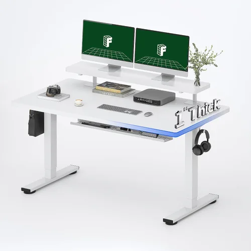 Miniatura 28 de FLEXISPOT Escritorio Eléctrico de Pie de Una Pieza, 40 x 24 Pulgadas Escritorio Ajustable con Superficie Sin Costuras, Controlador de Memoria