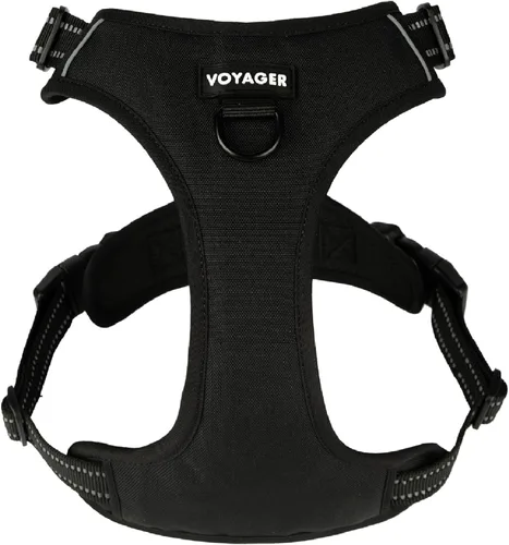 Miniatura 10 de Voyager - Arnés con doble correa para perro, con control sin tirones, ajustable, suave pero fuerte para mascotas, para perros medianos y grandes