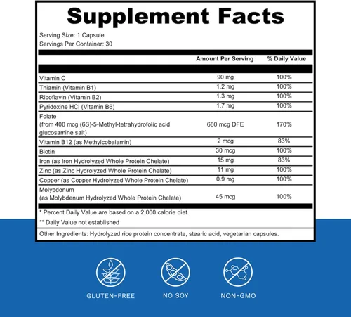 Miniatura 2 de Dr. Wholeness Blood Vitality Suplemento diario de hierro/multivitamínico Aumenta la ferritina y la energía, suplemento de hierro más eficaz