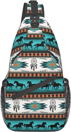 SUCORONIS Bolso bandolera casual para mujeres y hombres, bolso de pecho cruzado, mochila ligera para viajes, senderismo, mochila, Estampado de