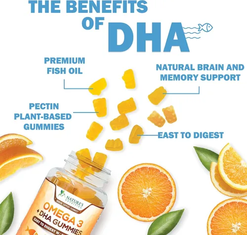 Miniatura 5 de Gomitas de aceite de pescado Omega 3 – Suplemento de goma Omega 3 de triple fuerza con alta absorción DHA y EPA – Apoyo para el corazón