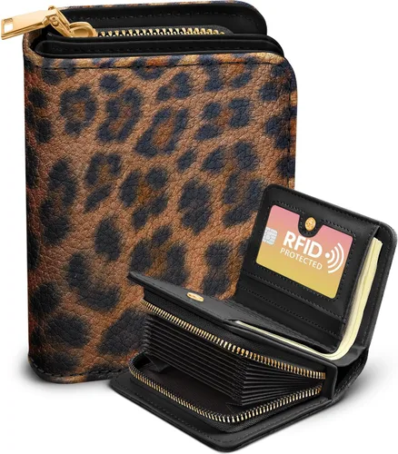 Miniatura 21 de Bistup Cartera para tarjetas de crédito para mujer, de cuero, para mujeres, adolescentes, niñas, tarjeteros, monedero de acordeón, pequeño, mediano
