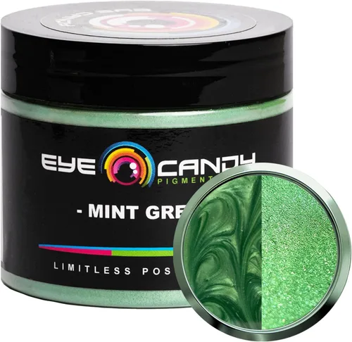 Miniatura 30 de Eye Candy Pigmento en polvo de mica prémium "té verde" (1.76 onzas), aditivo multiusos para manualidades y manualidades carpintería, bombas