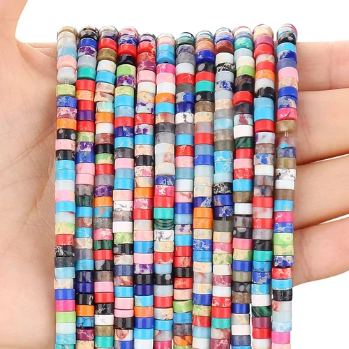 Miniatura 47 de BONNY BOXX 150 piezas de cuentas espaciadoras de jade blanco natural, cuentas sueltas semipreciosas planas redondas de jade heishi para hacer joyas