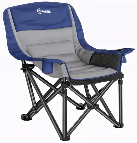 Miniatura 14 de Outsunny Double Camping Chair for Adults, Padded Folding Camp Chair for 2 Person with Armrest, Wine Glass Holder, Cup Holder, Carry Bag for Outdoor