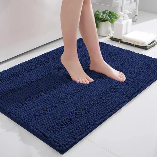 Miniatura 169 de Grandaily Alfombras de baño de felpilla a rayas de 24 x 16 pulgadas, extra gruesas y suaves, absorbentes, parte trasera de goma, alfombra de ducha