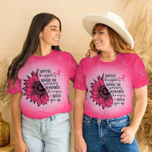 Miniatura 5 de Camisetas de cáncer de mama para mujer, camiseta de cinta rosa para concientización sobre el cáncer de mama, camiseta de apoyo al cáncer, camiseta
