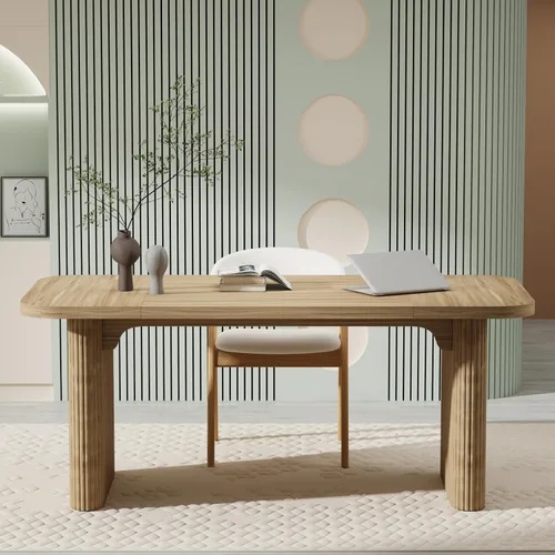 Miniatura 3 de Tribesigns Escritorio ejecutivo de 62 pulgadas, escritorio grande para computadora de oficina con doble pedestal, mesa rectangular de estilo moderno