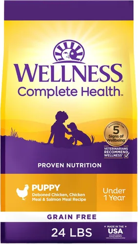 Miniatura 10 de Wellness Complete Health - Alimento seco para cachorros, croquetas sin granos, receta natural, pollo y salmón, bolsa de 22 libras