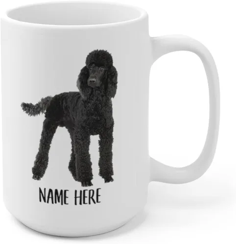 Miniatura 3 de Funny Standard Poodle - Taza de café con nombre personalizado de Navidad 2025, color blanco, 15 onzas