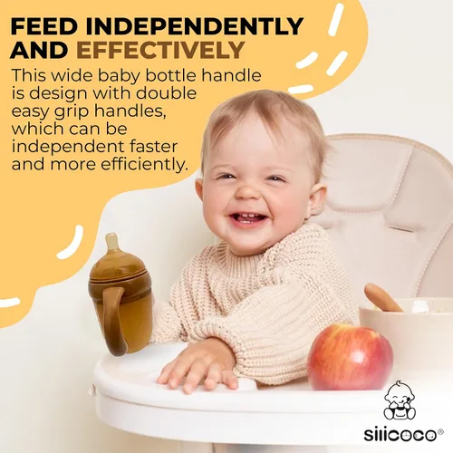 Miniatura 6 de Generic Biberones de silicona para bebés, paquete de 2 con chupetes, juego de alimentación infantil ecológico para recién nacidos y niños pequeños