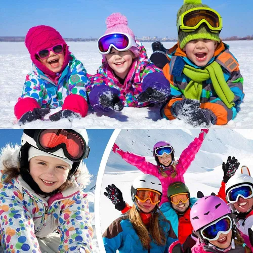 Miniatura 8 de Peicees Paquete de 2 gafas de esquí para mujeres, hombres, niños, deportes de nieve, motocicleta, snowboard